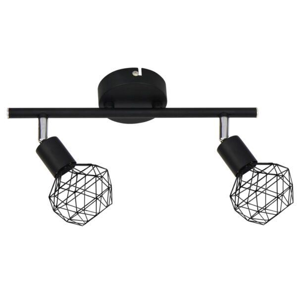 Σποτ II 2XE14 Μαύρο ΠΛΕΓΜΑ 30X12,5X19,5CM ACA DECOR  – MC15612B