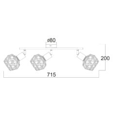 Σποτ III 3XE14 Μαύρο Πλέγμα ACA DECOR  – MC15613B