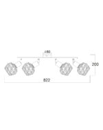Σποτ IIII 4XE14 Μαύρο Πλέγμα ACA DECOR  – MC15614B