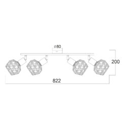 Σποτ IIII 4XE14 Μαύρο Πλέγμα ACA DECOR  – MC15614B