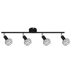 Σποτ IIII 4XE14 Μαύρο Πλέγμα ACA DECOR  – MC15614B