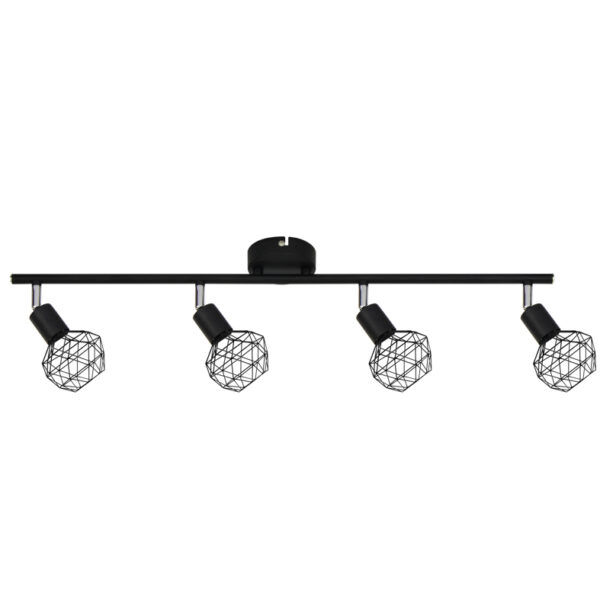 Σποτ IIII 4XE14 Μαύρο Πλέγμα ACA DECOR  – MC15614B