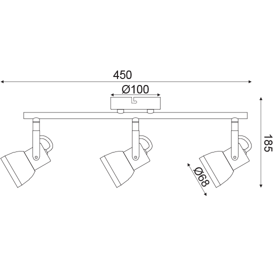 ACA DECOR   – Επίτοιχο Φωτιστικό 3ΧGU10 Μεταλλικό Απόχρωση Σκουριά 45Χ10Χ19cm
