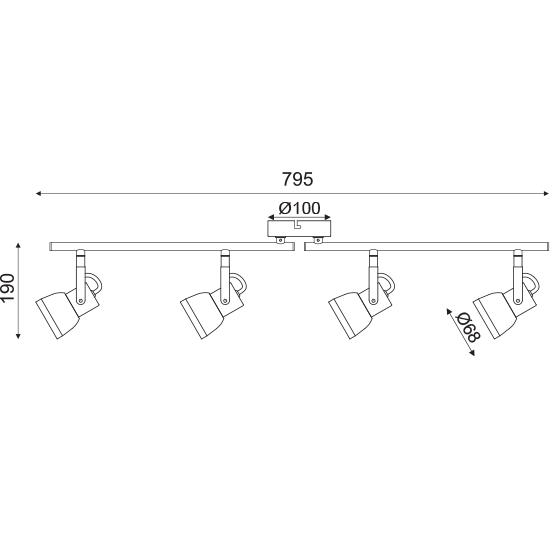 ACA DECOR   – Επίτοιχο Φωτιστικό 4ΧGU10 Μεταλλικό Απόχρωση Σκουριά 68Χ10Χ19cm