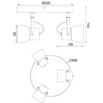 ACA DECOR   – Επίτοιχο Φωτιστικό 3ΧGU10 Τσιμέντο + Μέταλλο  Φ23ΧΗ16,5cm