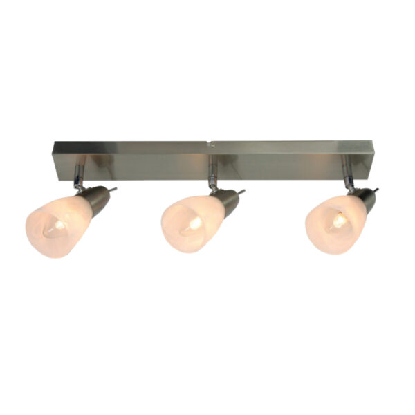 Φωτιστικό Σποτ Ράγα Μπρονζέ με Λευκό Γυαλί 3xE14 ACA DECOR – MC542GAB3