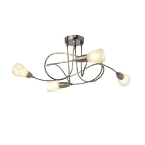 Φωτιστικό Σποτ Ροζέτα Μπρονζέ με Λευκό Γυαλί 4xE14 ACA DECOR – MC542GAB4