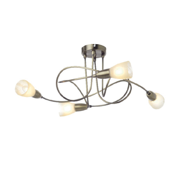 Φωτιστικό Σποτ Ροζέτα Μπρονζέ με Λευκό Γυαλί 4xE14 ACA DECOR – MC542GAB4