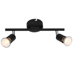 Σποτ II Μαύρο ΜΑΤ 2 Χ GU10 ACA DECOR  – MC634BK2