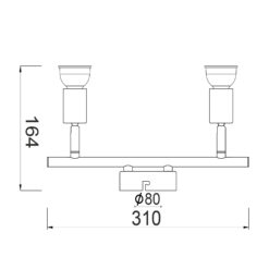 Σποτ II Μαύρο ΜΑΤ 2 Χ GU10 ACA DECOR  – MC634BK2