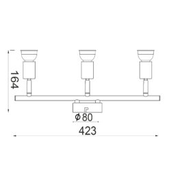Σποτ III Μαύρο ΜΑΤ 3 Χ GU10 ACA DECOR  – MC634BK3