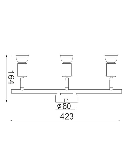 Σποτ III Μαύρο ΜΑΤ 3 Χ GU10 ACA DECOR  – MC634BK3