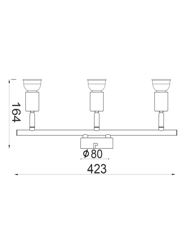 Σποτ III Μαύρο ΜΑΤ 3 Χ GU10 ACA DECOR  – MC634BK3