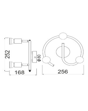 Σποτ III Ροζέτα Μαύρο ΜΑΤ 3 Χ GU10 ACA DECOR  – MC634BK3G