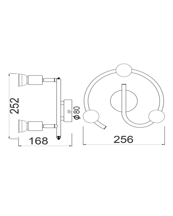 Σποτ III Ροζέτα Μαύρο ΜΑΤ 3 Χ GU10 ACA DECOR  – MC634BK3G