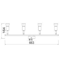 Σποτ IIII Μαύρο ΜΑΤ 4 Χ GU10 ACA DECOR  – MC634BK4