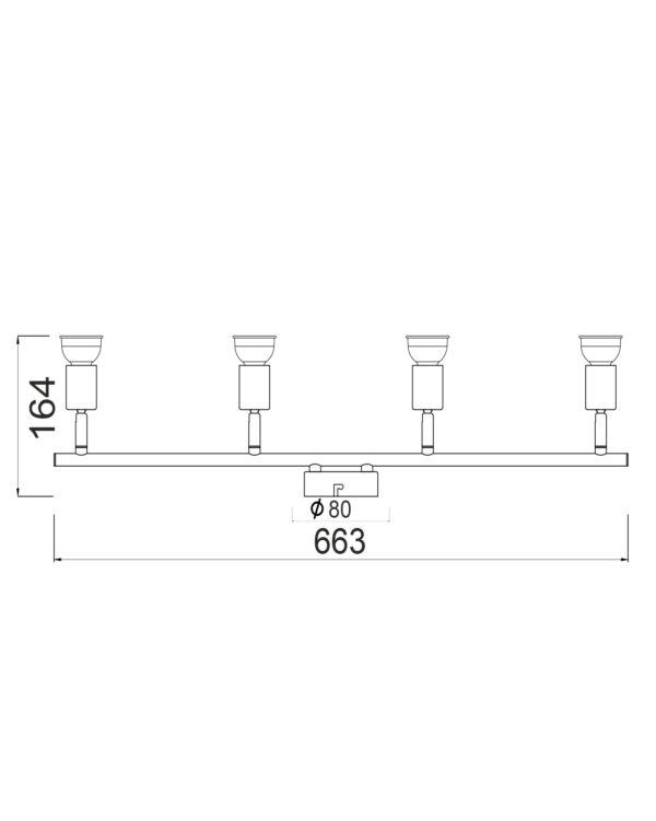 Σποτ IIII Μαύρο ΜΑΤ 4 Χ GU10 ACA DECOR  – MC634BK4