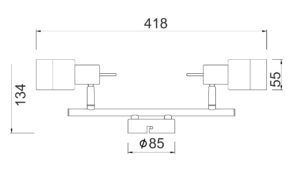 Φωτιστικό Σποτ Ράγα Νίκελ – Χρώμιο Διάφανο Γυαλί 2xGU10 ACA DECOR – MC6562