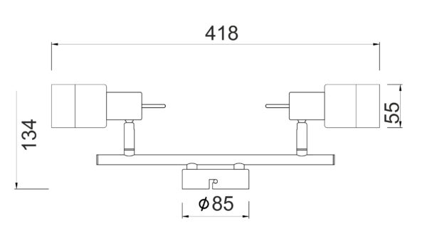 Φωτιστικό Σποτ Ράγα Νίκελ – Χρώμιο Διάφανο Γυαλί 2xGU10 ACA DECOR – MC6562