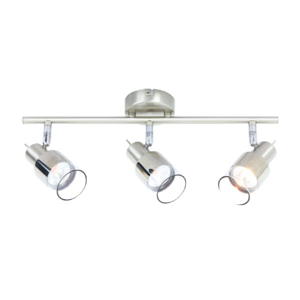Φωτιστικό Σποτ Ράγα Νίκελ – Χρώμιο Διάφανο Γυαλί 3xGU10 ACA DECOR – MC6563