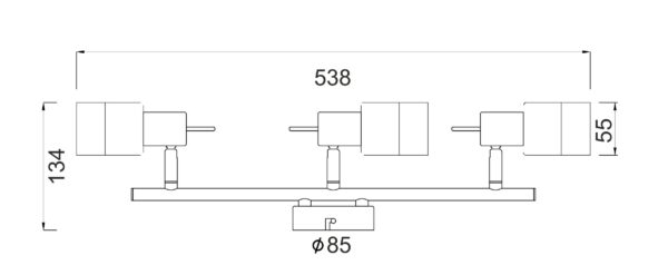Φωτιστικό Σποτ Ράγα Νίκελ – Χρώμιο Διάφανο Γυαλί 3xGU10 ACA DECOR – MC6563