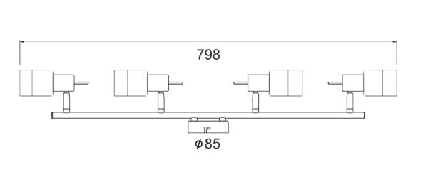 Φωτιστικό Σποτ Ράγα Νίκελ – Χρώμιο Διάφανο Γυαλί 4xGU10 ACA DECOR – MC6564