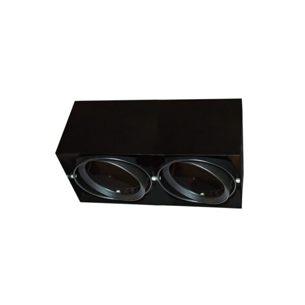 Βάση Σποτ Οροφής 2xAR111 Ρυθμιζόμενη Μαύρη 150x300x120 ACA – MCDAR2B