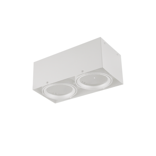 Βάση Σποτ Οροφής 2xAR111 Ρυθμιζόμενη Λευκή 150x300x120 ACA –  MCDAR2W