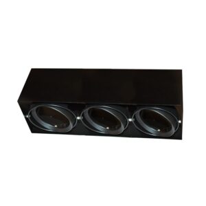 Βάση Σποτ Οροφής 3xAR111 Ρυθμιζόμενη Μαύρη 150x450x120 ACA –  MCDAR3B