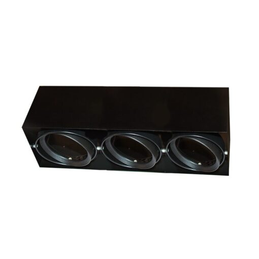 Βάση Σποτ Οροφής 3xAR111 Ρυθμιζόμενη Μαύρη 150x450x120 ACA –  MCDAR3B