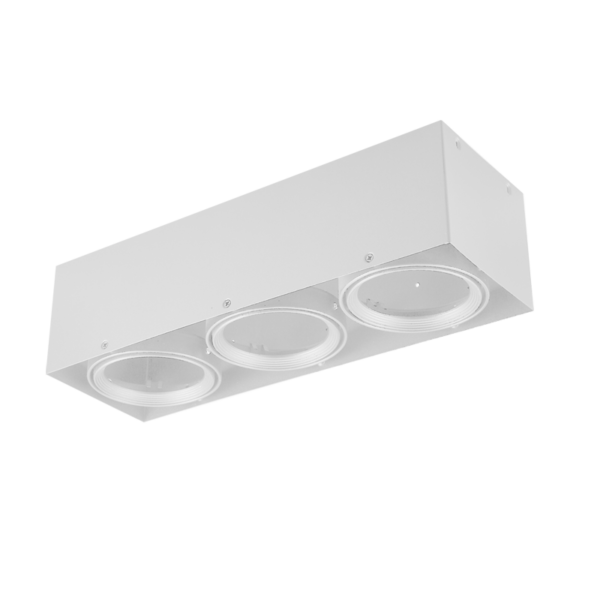 Βάση Σποτ Οροφής 3xAR111 Ρυθμιζόμενη Λευκή 150x450x120 ACA –  MCDAR3W