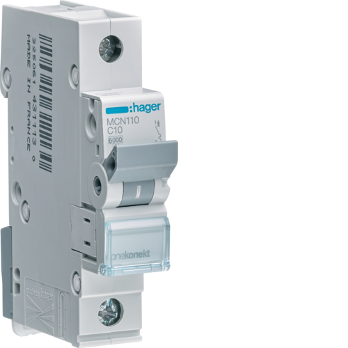 Αυτόματη Ασφάλεια C 6kA 1P 10A Hager – MCN110