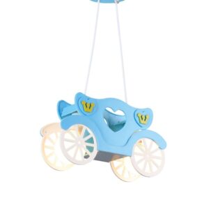 Παιδικό Φωτιστικό Οροφής με Άμαξα 2xE27 Πλαστικό-Μεταλλικό Λευκό-Γαλάζιο-Κίτρινο ACA DECOR – MD110042B