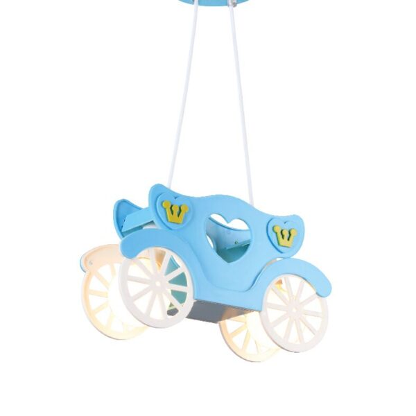 Παιδικό Φωτιστικό Οροφής με Άμαξα 2xE27 Πλαστικό-Μεταλλικό Λευκό-Γαλάζιο-Κίτρινο ACA DECOR – MD110042B