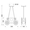 Κρεμαστό Παιδικό Φωτιστικό Άμαξα 2xE27 ACA DECOR  – MD110042P