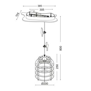 Παιδικό Φωτιστικό Οροφής Γαλάζιο Κλουβί E27 Ø200 ACA DECOR – MD150411B