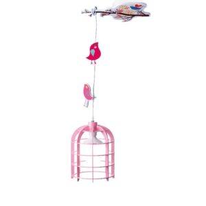 Παιδικό Φωτιστικό Οροφής Ροζ Κλουβί E27 Ø200 ACA DECOR – MD150411P