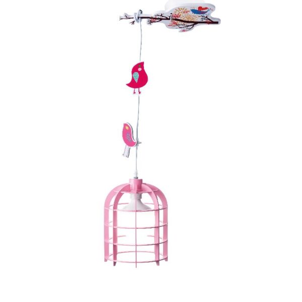 Παιδικό Φωτιστικό Οροφής Ροζ Κλουβί E27 Ø200 ACA DECOR – MD150411P