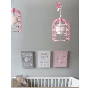 Παιδικό Φωτιστικό Οροφής Ροζ Κλουβί E27 Ø200 ACA DECOR – MD150411P