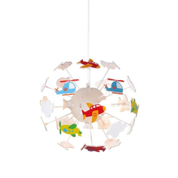 Παιδικό Φωτιστικό Οροφής με Αεροπλάνα 4xE14 Ø350 Πολύχρωμο ACA DECOR – MD160224AIR