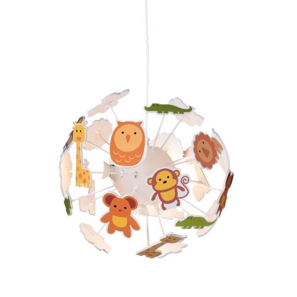 Παιδικό Φωτιστικό Οροφής με Ζωάκια 4xE14 Ø350 Πολύχρωμο ACA DECOR – MD160224ZOO