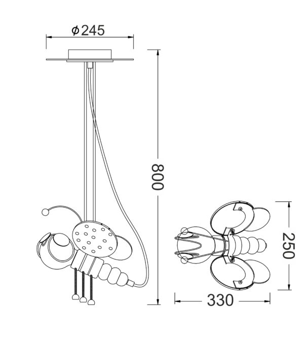 Κρεμαστό Παιδικό Φωτιστικό Μελισσούλα Ρόζ 1xE27 ACA DECOR  – MD20081A