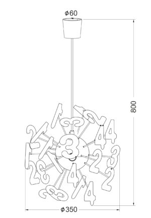 Κρεμαστό Παιδικό Φωτιστικό με Αριθμούς 3xE14 ACA DECOR – MD70853F