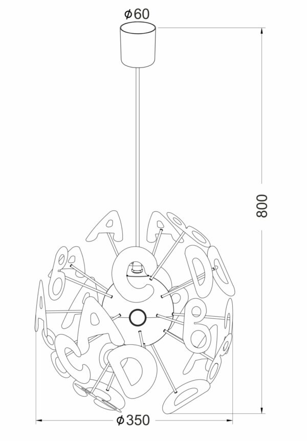 ΚΡΕΜΑΣΤΟ ΠΑΙΔΙΚΟ ΓΡΑΜΜΑΤΑ 4XE14 Φ35 SCHOOL ACA – MD70854E
