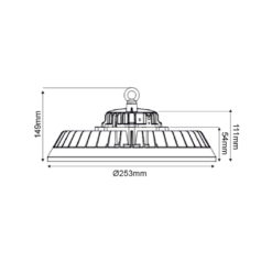LED HIGH BAY ADJUSTABLE WATTAGE 60/80/100W 200LM/W 5000K 90° 230V AC IP65 Ra>70 50.000HRS ACA – MERIL681050