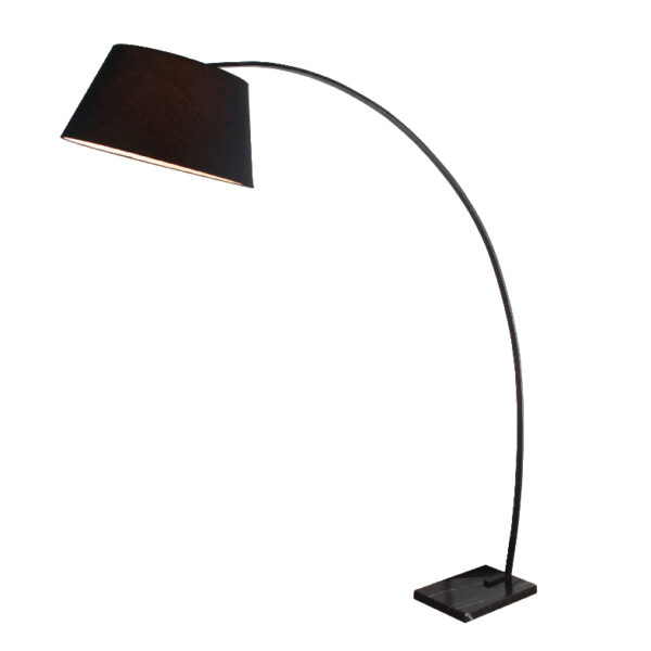 Φωτιστικό Δαπέδου με Μαύρο Μάρμαρο & Υφασμάτινο Καπέλο 1xE27 ACA DECOR – MF11185BK