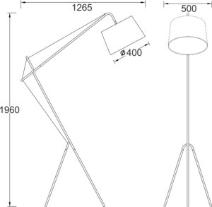 Φωτιστικό Δαπέδου Τρίποδας Λευκό Καπέλο 1xΕ27 ACA DECOR – MF14429WH