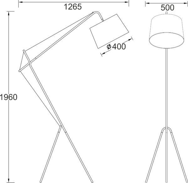 Φωτιστικό Δαπέδου Τρίποδας Λευκό Καπέλο 1xΕ27 ACA DECOR – MF14429WH