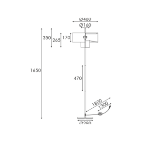 Φωτιστικό Δαπέδου 1xE27 Μαύρο Μεταλλικό με Μπεζ Υφασμάτινο Καπέλο D46*H165cm ANAFI ACA – MF240323
