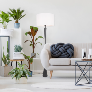 Φωτιστικό Δαπέδου 1xΕ27 Μαύρο Μεταλλικό με Λευκό Υφασμάτινο Καπέλο D40.5*H155cm PLANN ACA – MF240451